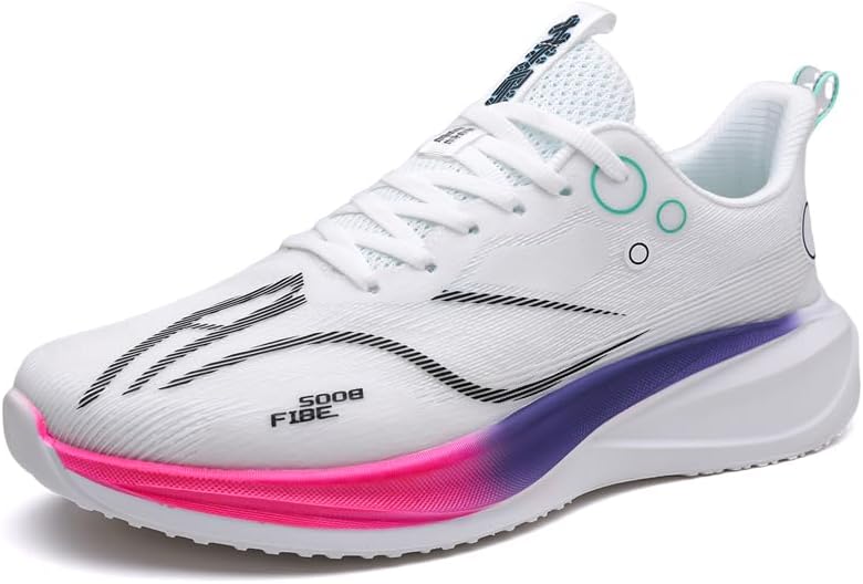 

Мужские вязаные дышащие кроссовки с сеткой и шнуровкой, нескользящие легкие спортивные туфли, подходящие для ежедневной носки, путешествий, прогулок и игры в бадминтон Igzbibg, белый