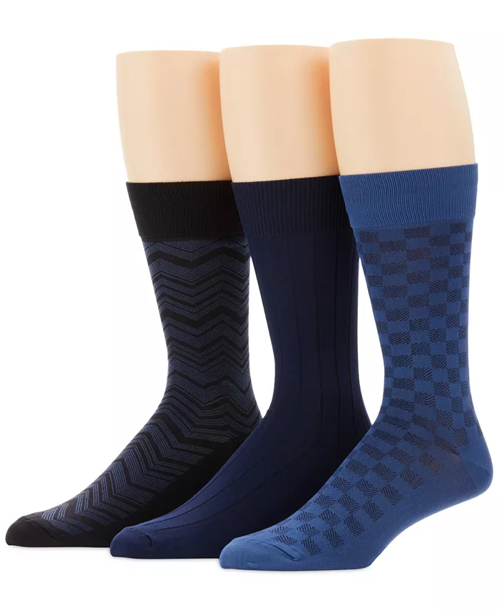 

Perry Ellis Мужские Носки 3 пары Микрофибра с Узором Perry Ellis Portfolio, синий