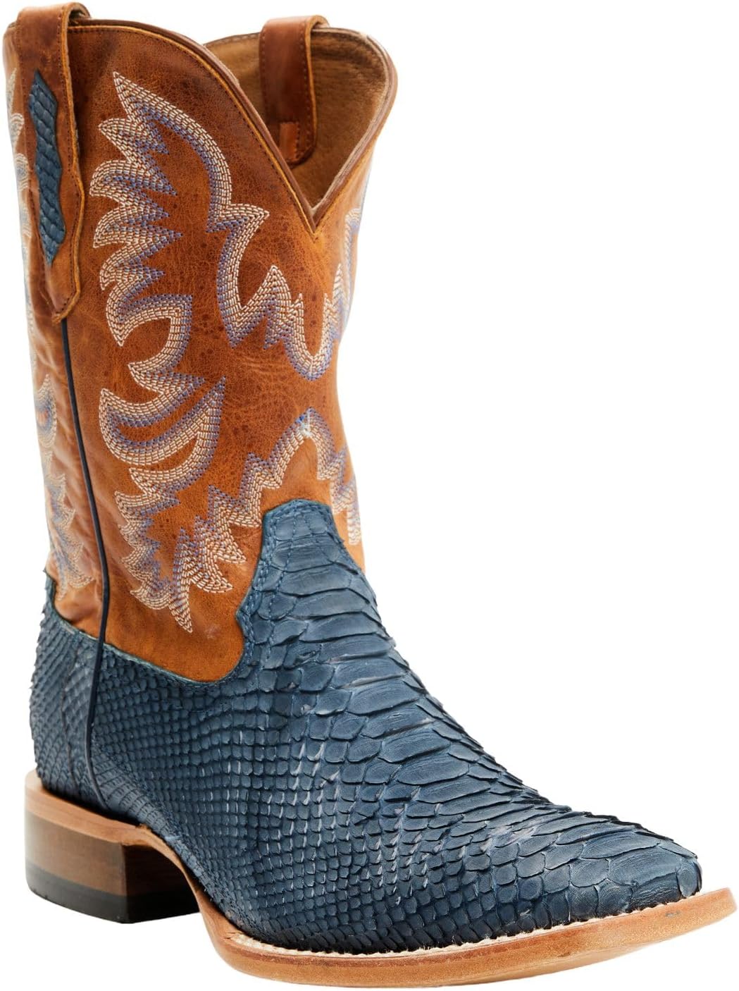 

Мужские вестерн-сапоги Cody James Exotic Python Vulturno с широким квадратным носком - Becjdd24-03, синий