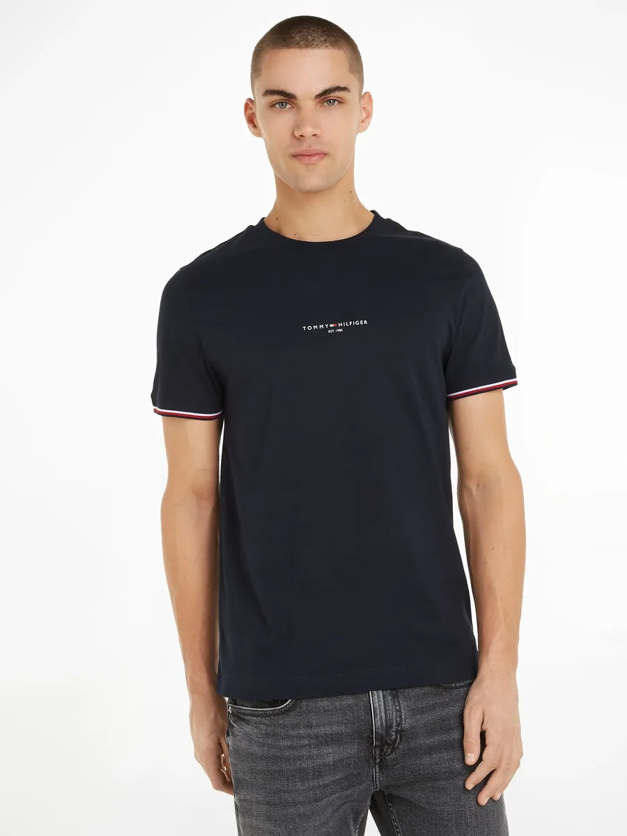 

Футболка Tommy Hilfiger "TOMMY LOGO TIPPED TEE", цвет Desert Sky