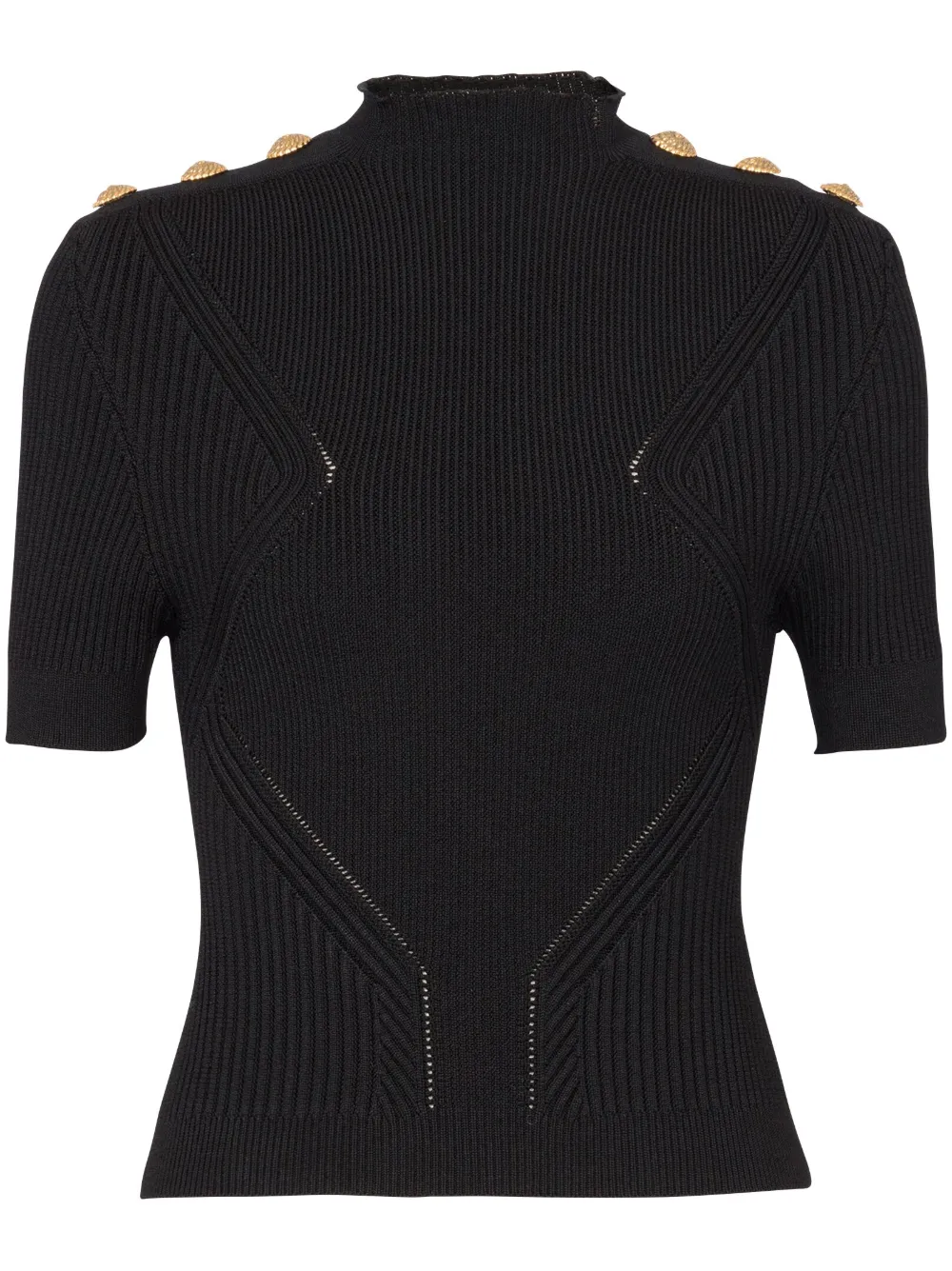 

Топ в рубчик BALMAIN, черный