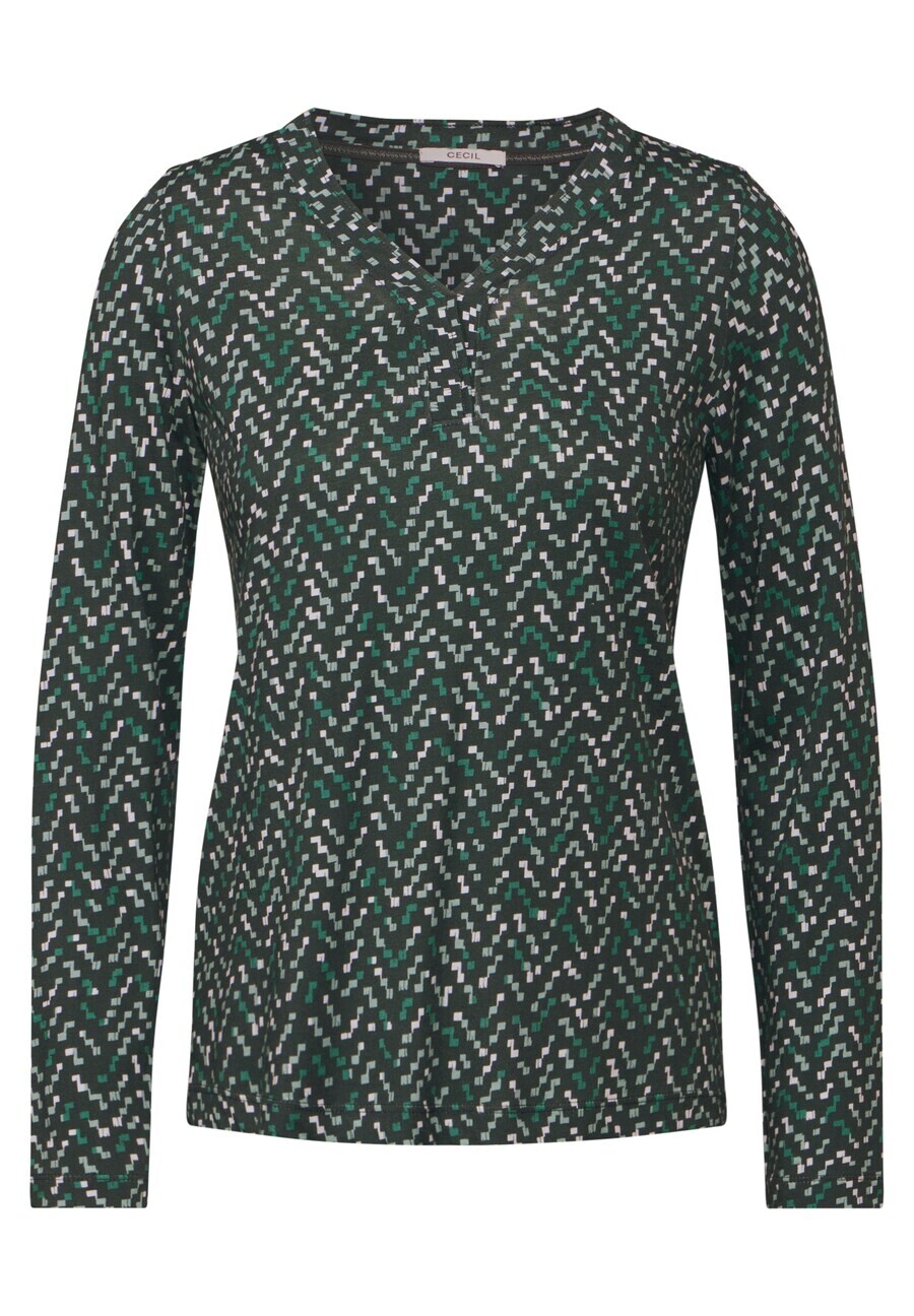 

Лонгслив CECIL Shirt, цвет emerald/fir/pastel green