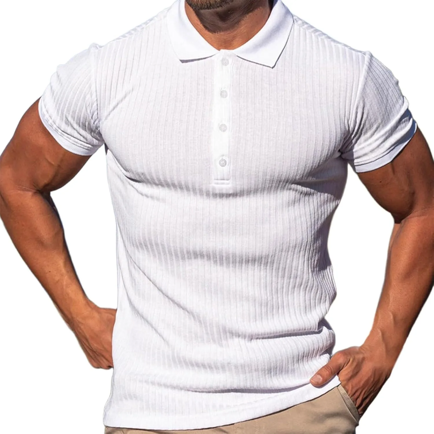 

Мужская поло с коротким рукавом, Slim Fit, текстурированная