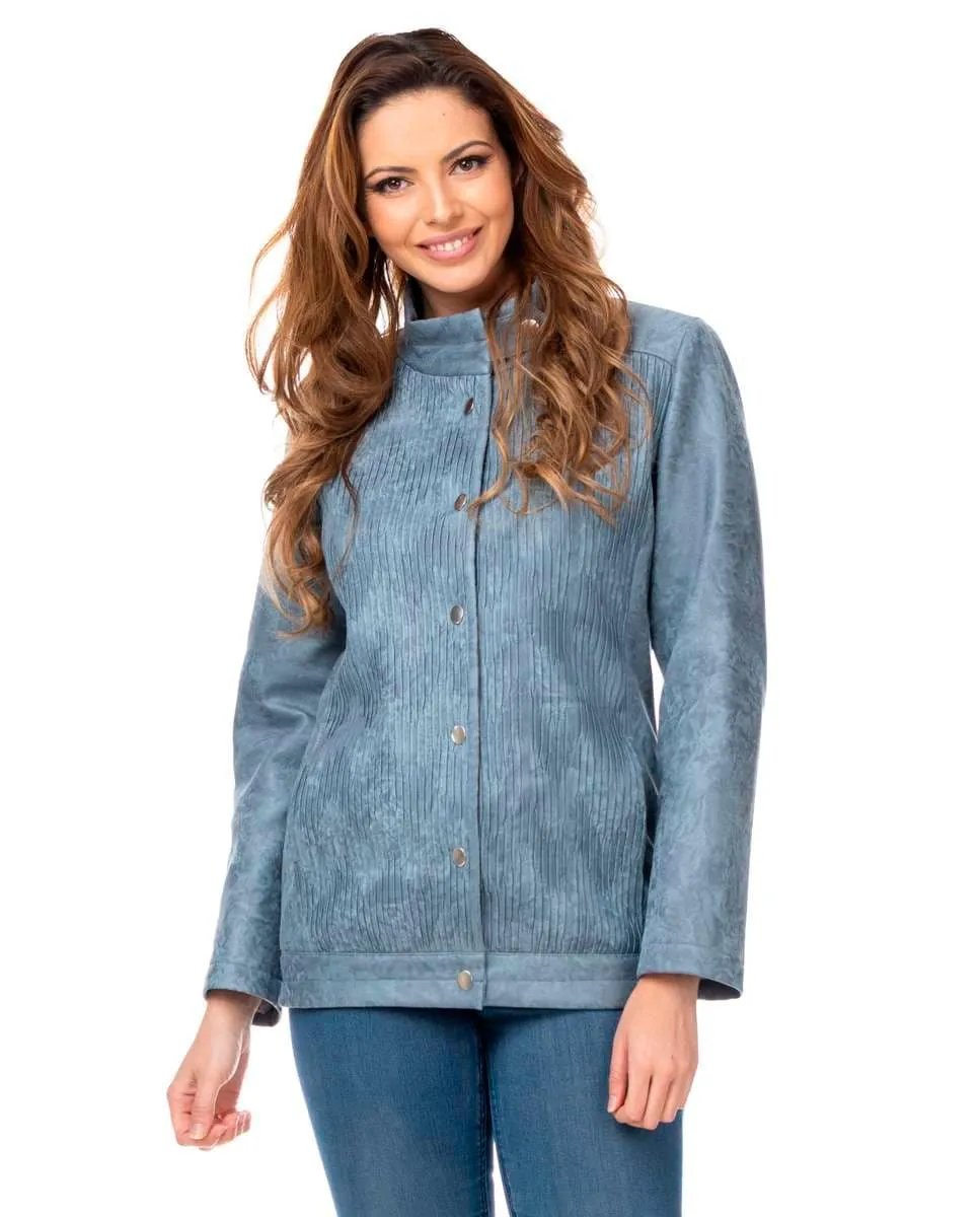 

Женская куртка с защипами и кнопками Fsh, синий