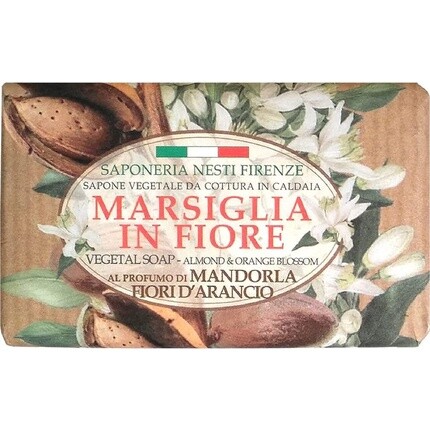Натуральное мыло Nesti Firenze Marsiglia In Fiore с ароматом миндаля и цветов апельсина, 4,4 унции, 125 г, упаковка из 3 шт., Saponeria Nesti Firenze — фото 2