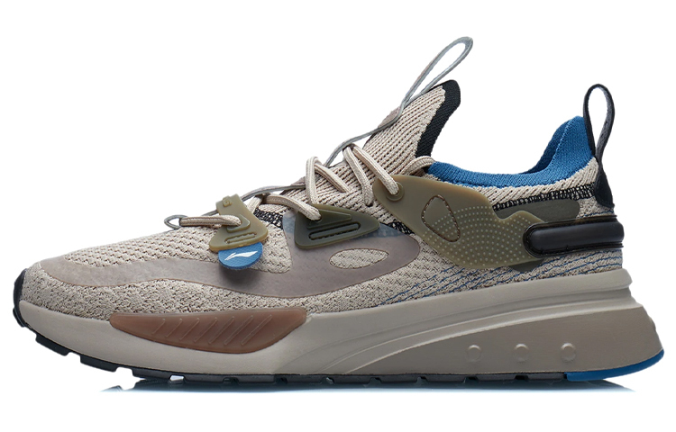 

LINING ЛиНинг Жад Бид Жад Бид Лоу топ Беговые кроссовки Мужские Оленья кожа Коричневый