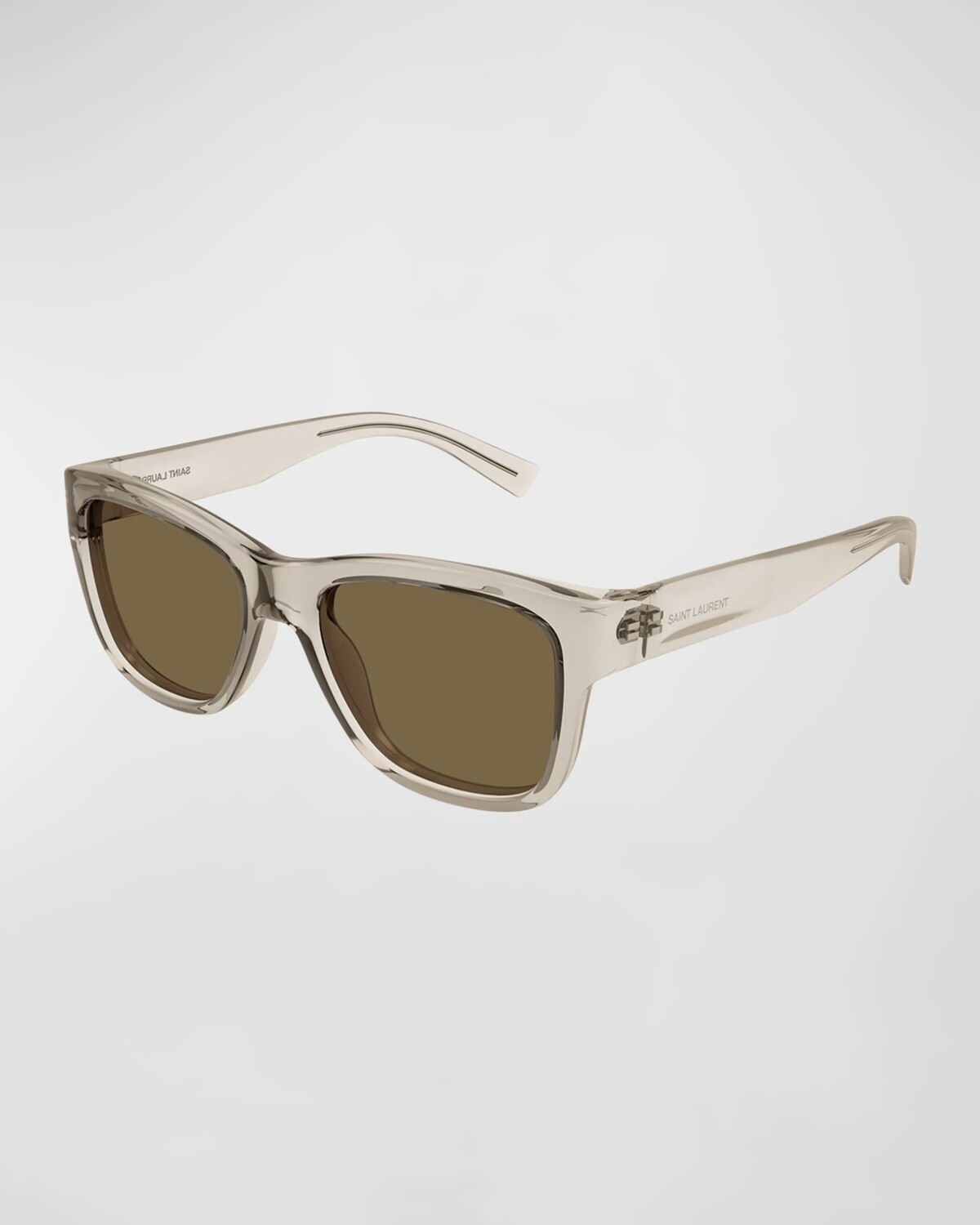 

Мужские пластиковые квадратные солнцезащитные очки SL 674 Saint Laurent, цвет Beige