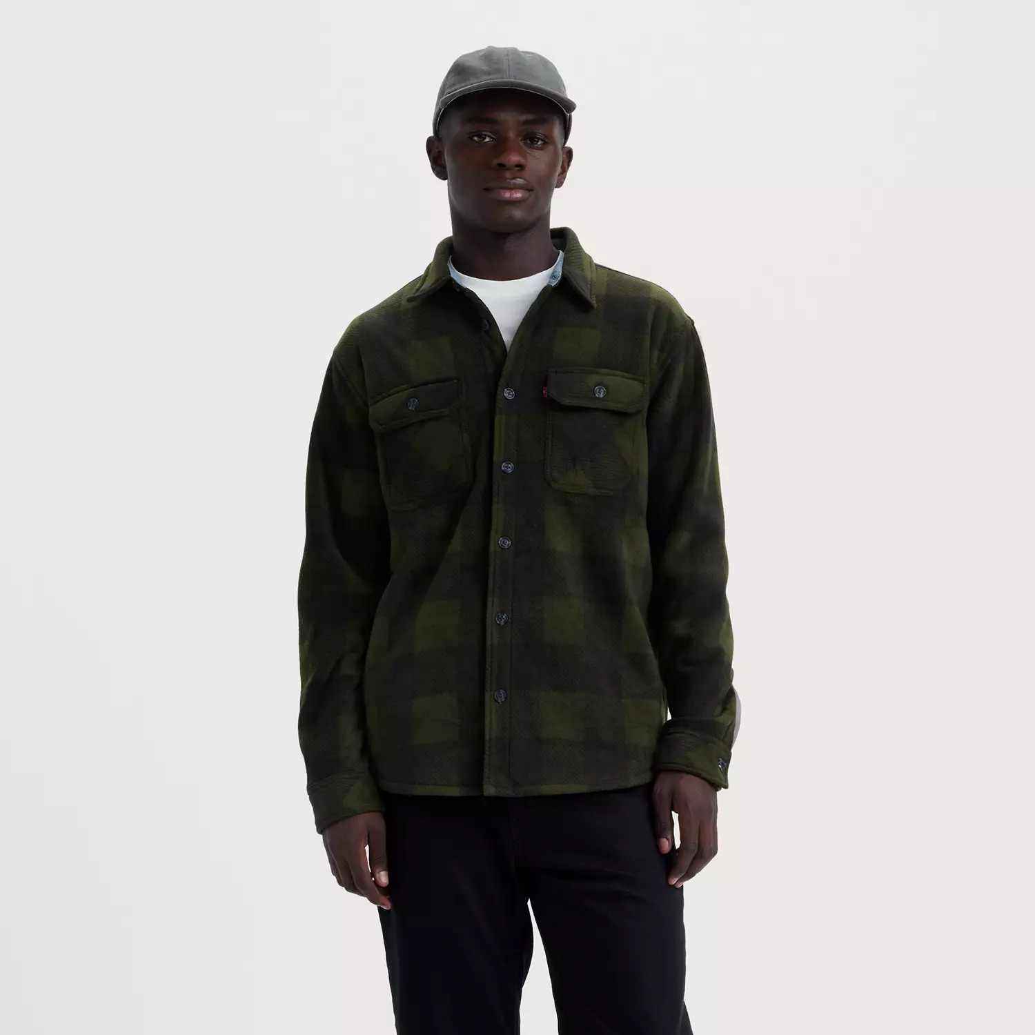 

Рубашка из микрофлиса с шерпой Levi's, цвет Green Buffalo - Green