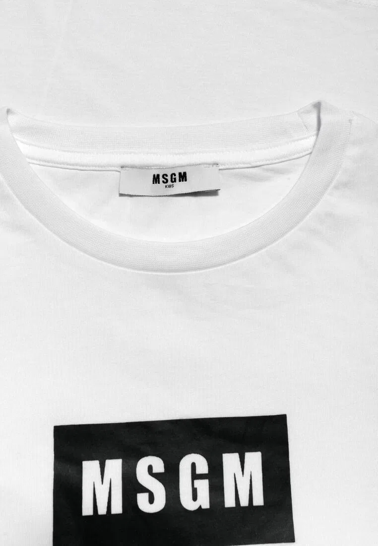 Футболка, хлопок, для детей Msgm, белый — фото 3