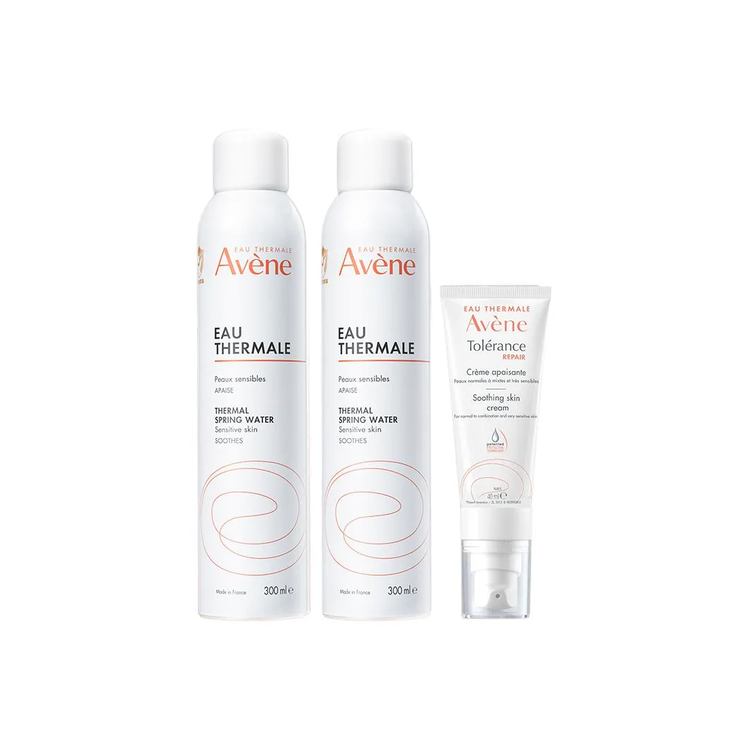 Avène Набор для ухода за кожей YAYANG с восстановлением защитного барьера, увлажняющий и питающий, Three-Piece Set: Hydrating Spray 300ml*2+Repairing Cream 40ml