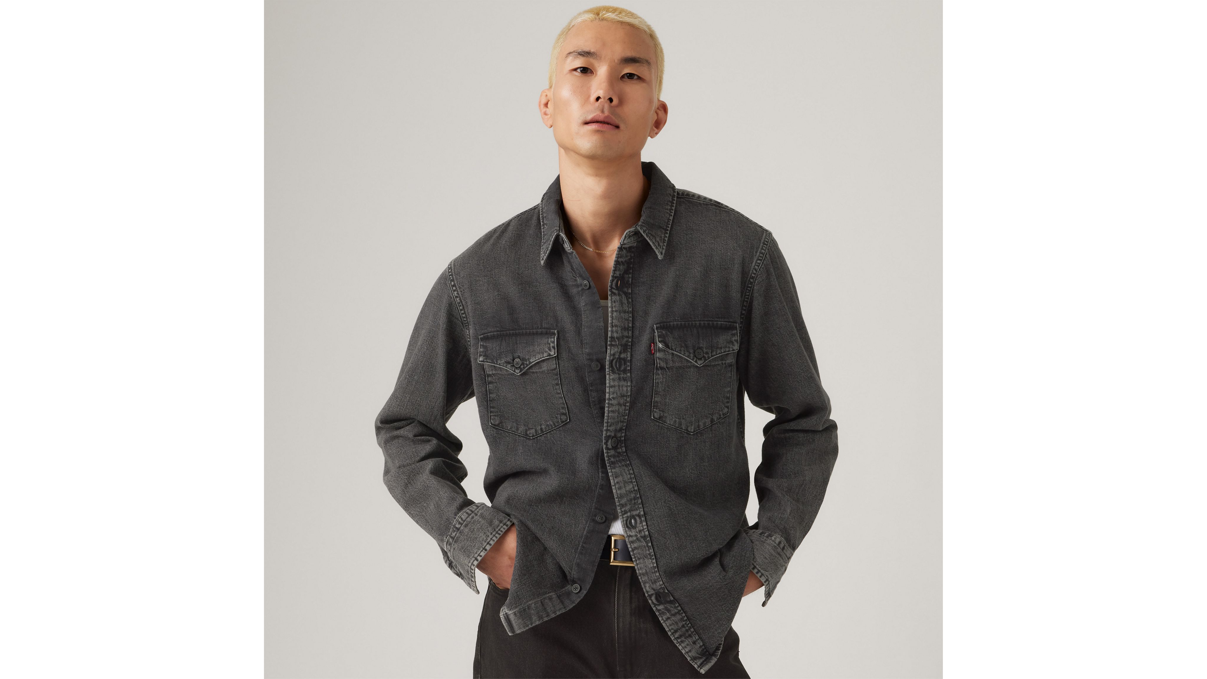 

Рубашка свободного кроя в стиле вестерн Levi's, Night Shadow Black Wash - Black