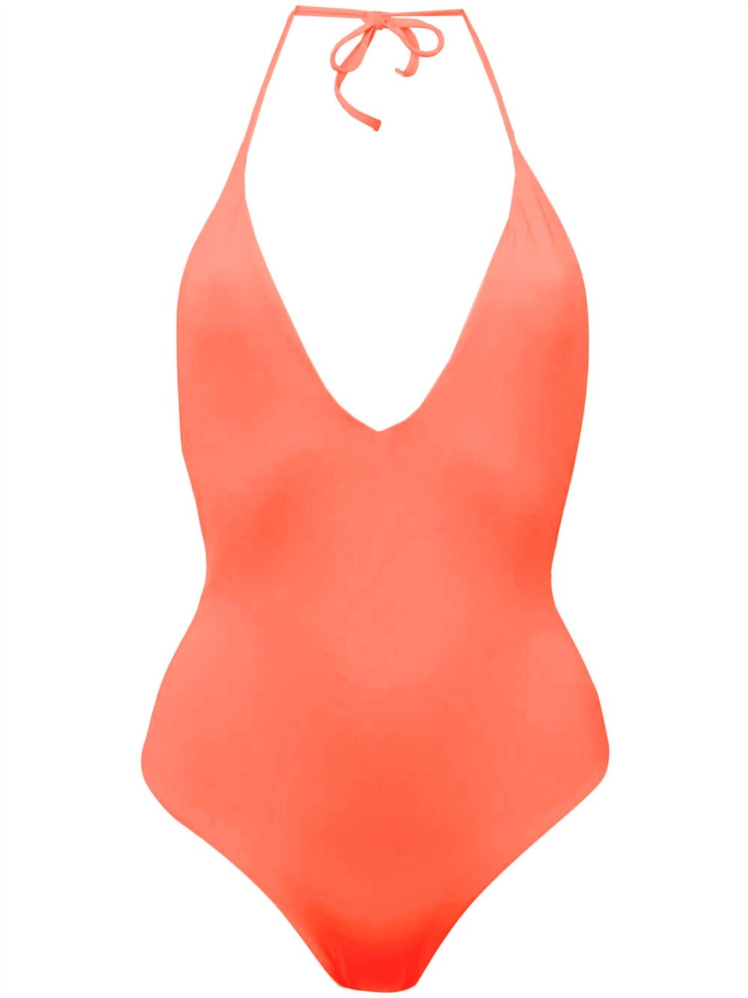 

Женский цельный купальник Nina Halter Strap в цвете лосось-розовый Onia