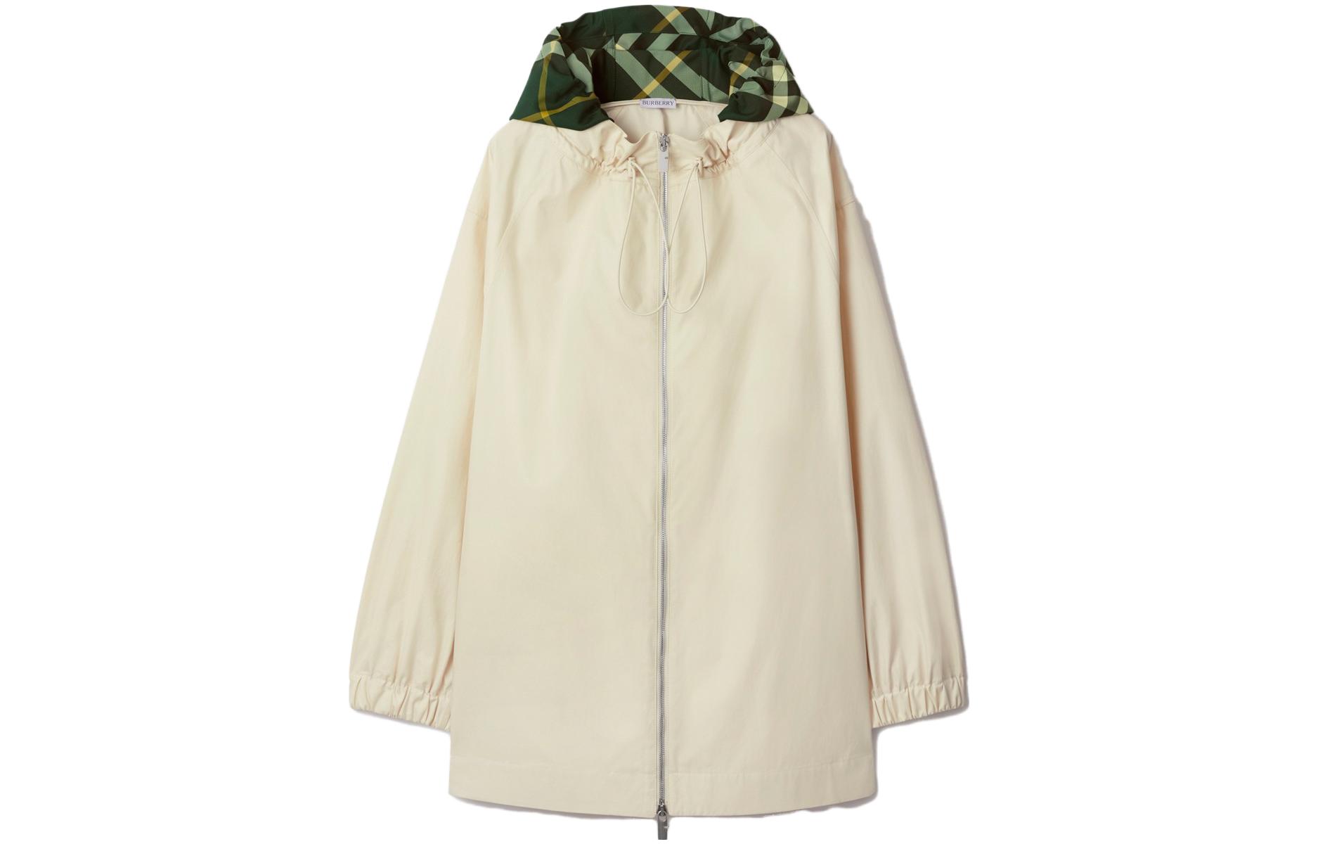 

Burberry Клетчатая хлопковая парка, Ecru