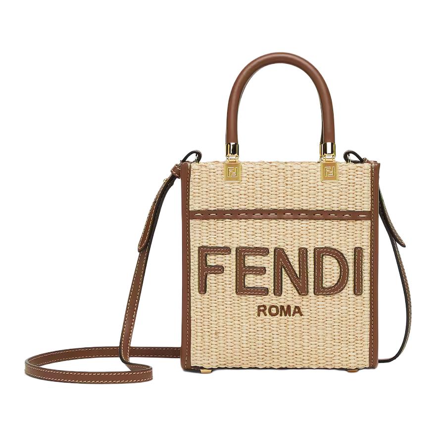 

FENDI Рафия сумка через плечо кроссбоди миниатюрная женская натурального цвета