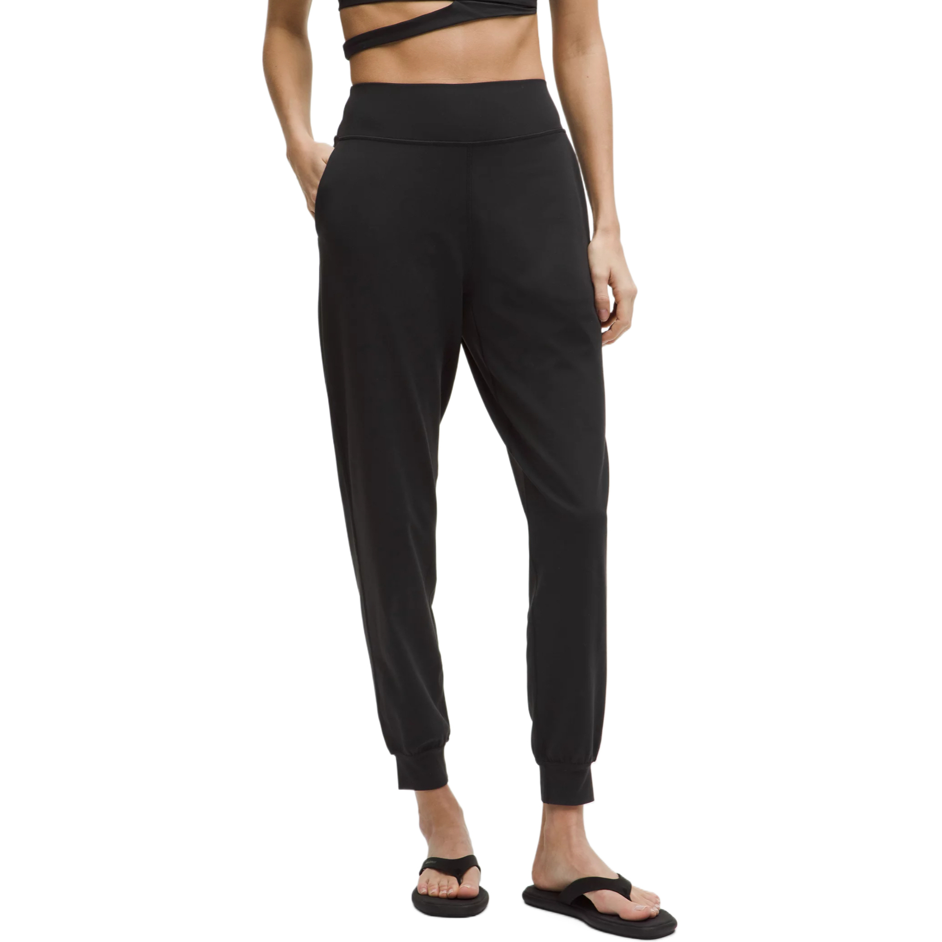 

Женские высокие вязаные спортивные штаны Lululemon, черный