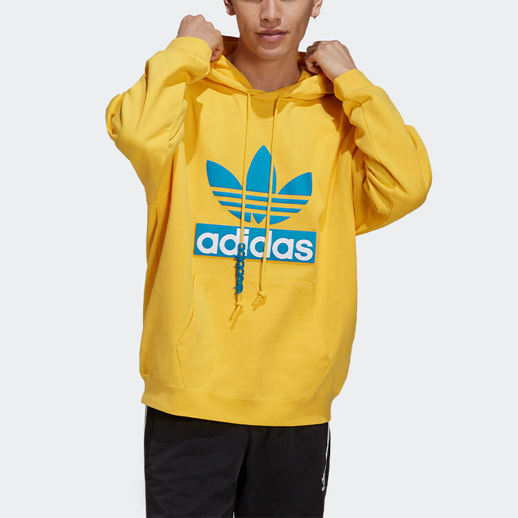 Толстовка с капюшоном BIG TREFOIL для мужчин, цвет желтый солнечный Adidas Originals, желтый — фото 2