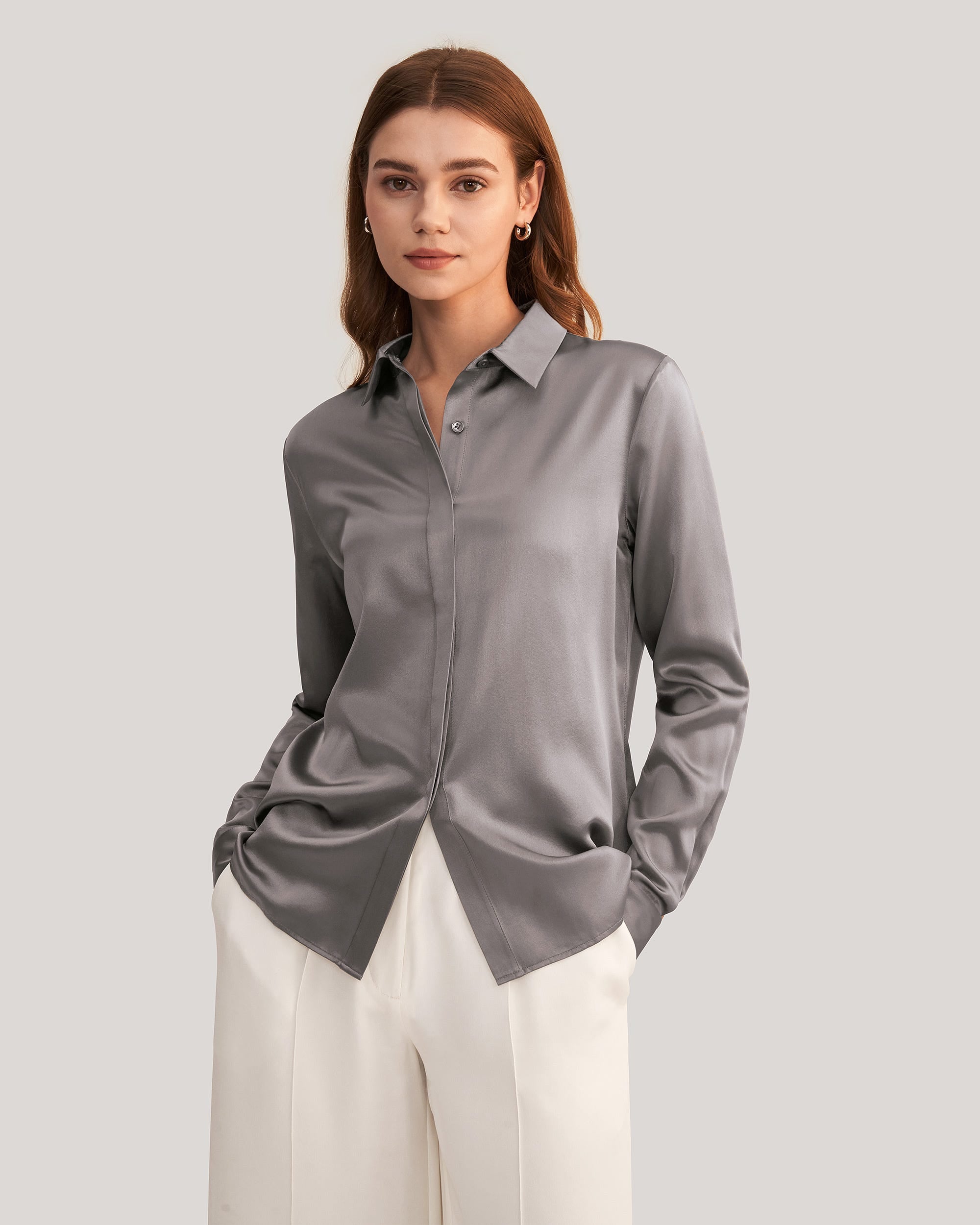 

Блузка женская LILYSILK, темно-серый
