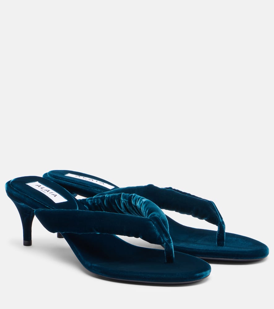 Бархатные сандалии-танга Alaïa, Petrole