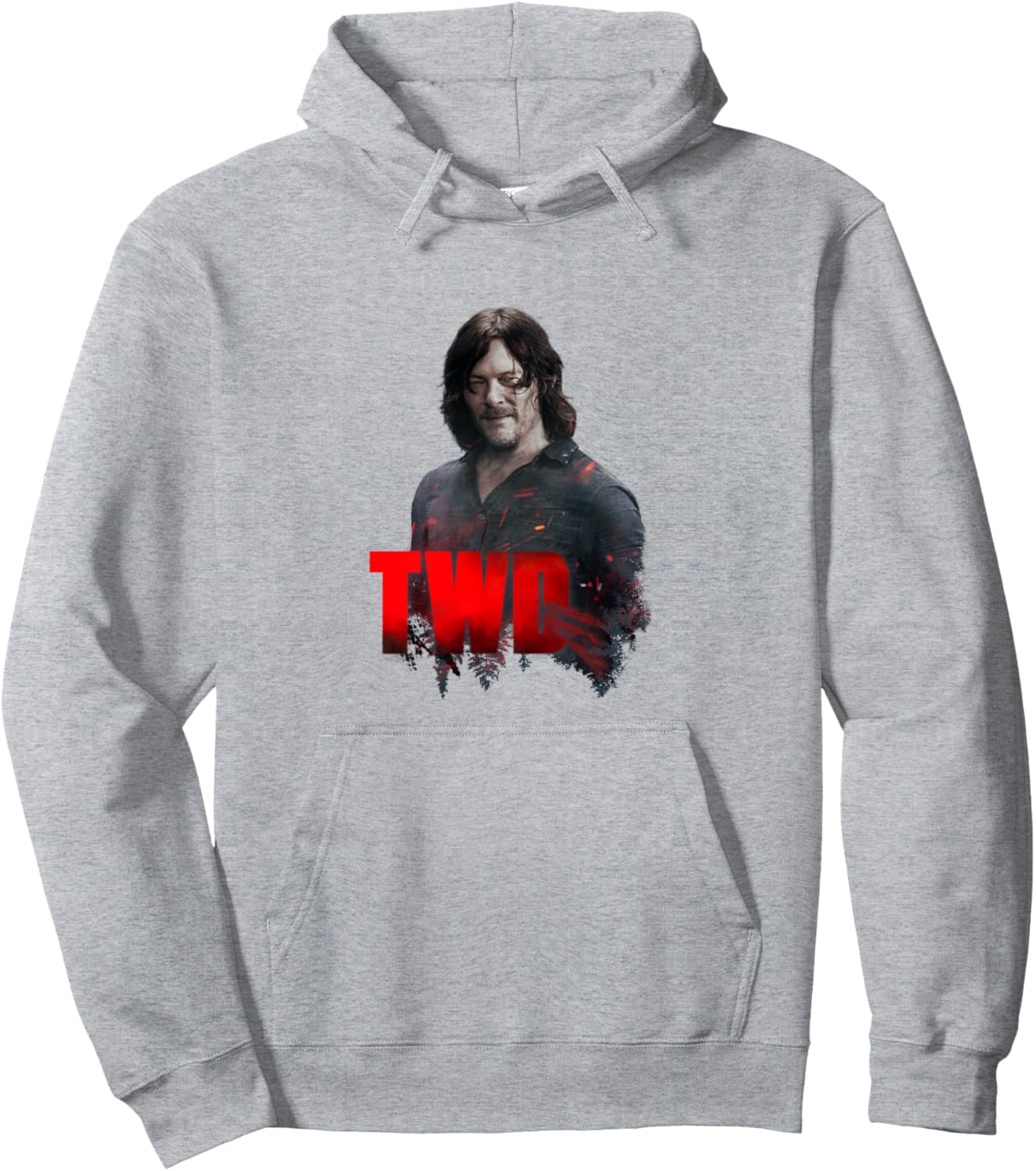 

Худи с изображением Дэрила Диксона из 10-го сезона сериала «Ходячие мертвецы», серое (серый меланж), размер S The Walking Dead