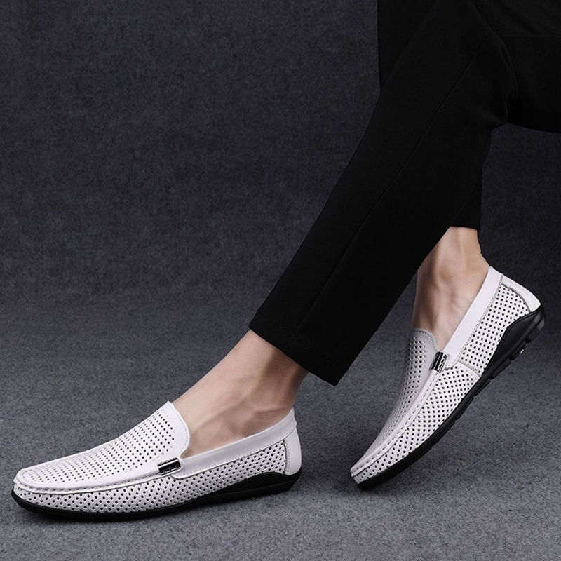 Devanro Мужские повседневные кеды низкие белые, цвет White — фото 2