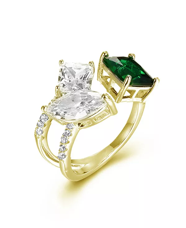 

Модное кольцо из стерлингового серебра с кубическим цирконием и 14-каратным золотом, выполненное в разных формах. Macy'S, gold