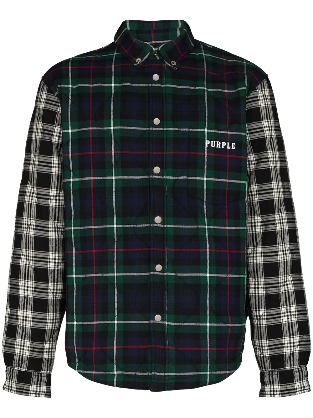

Стеганая рубашка в клетку Purple Brand, зеленый