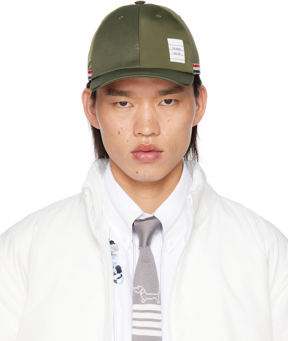 

Зеленая классическая кепка из твила с 6 панелями Thom Browne