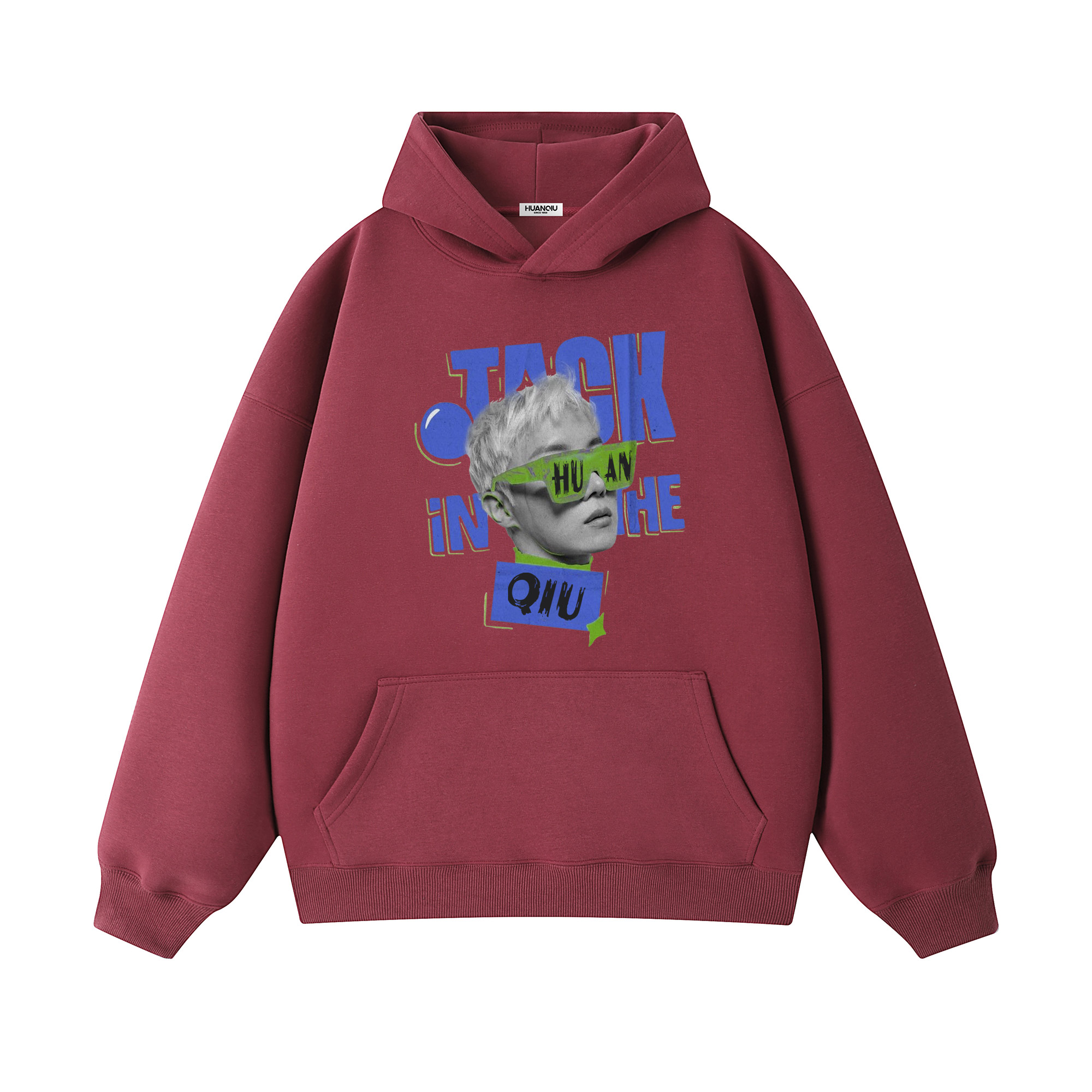 

Толстовка Unisex Hooded Moderate Heavyweight HUANQIU, burgundy