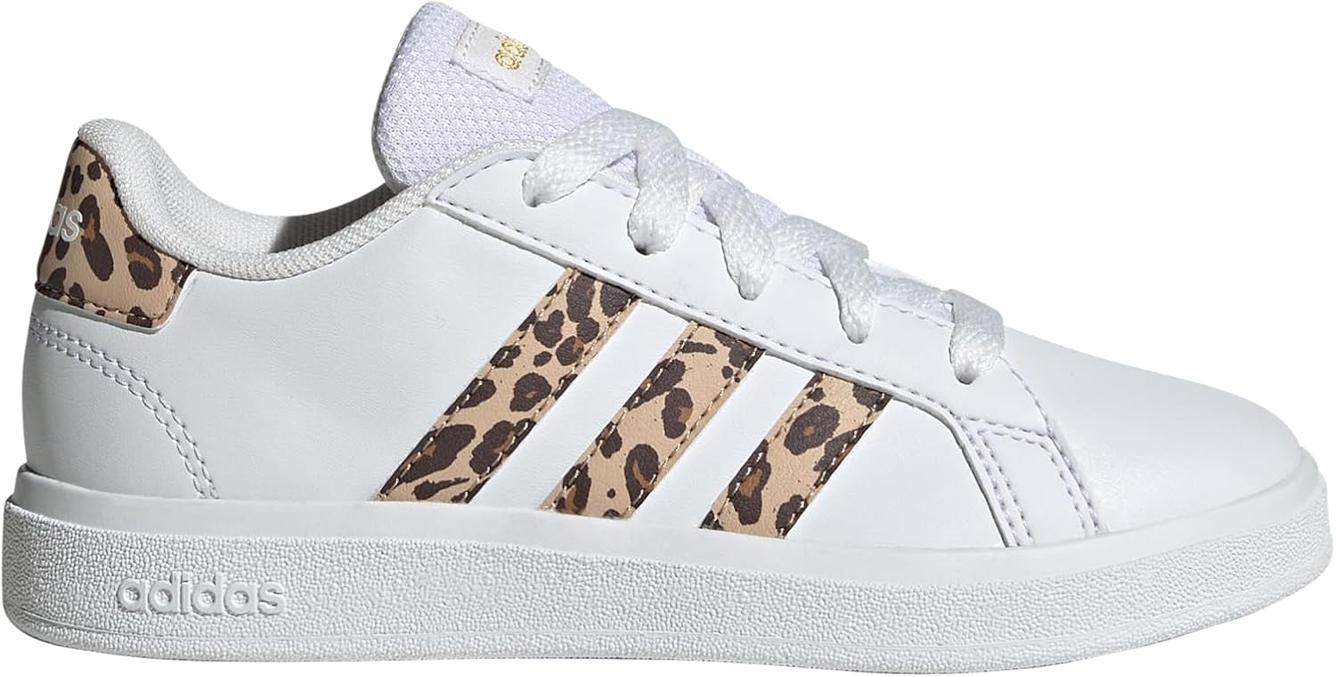Детские кроссовки Adidas Grand Court 2.0 унисекс с эластичными шнурками и ремешком, белый — фото 2