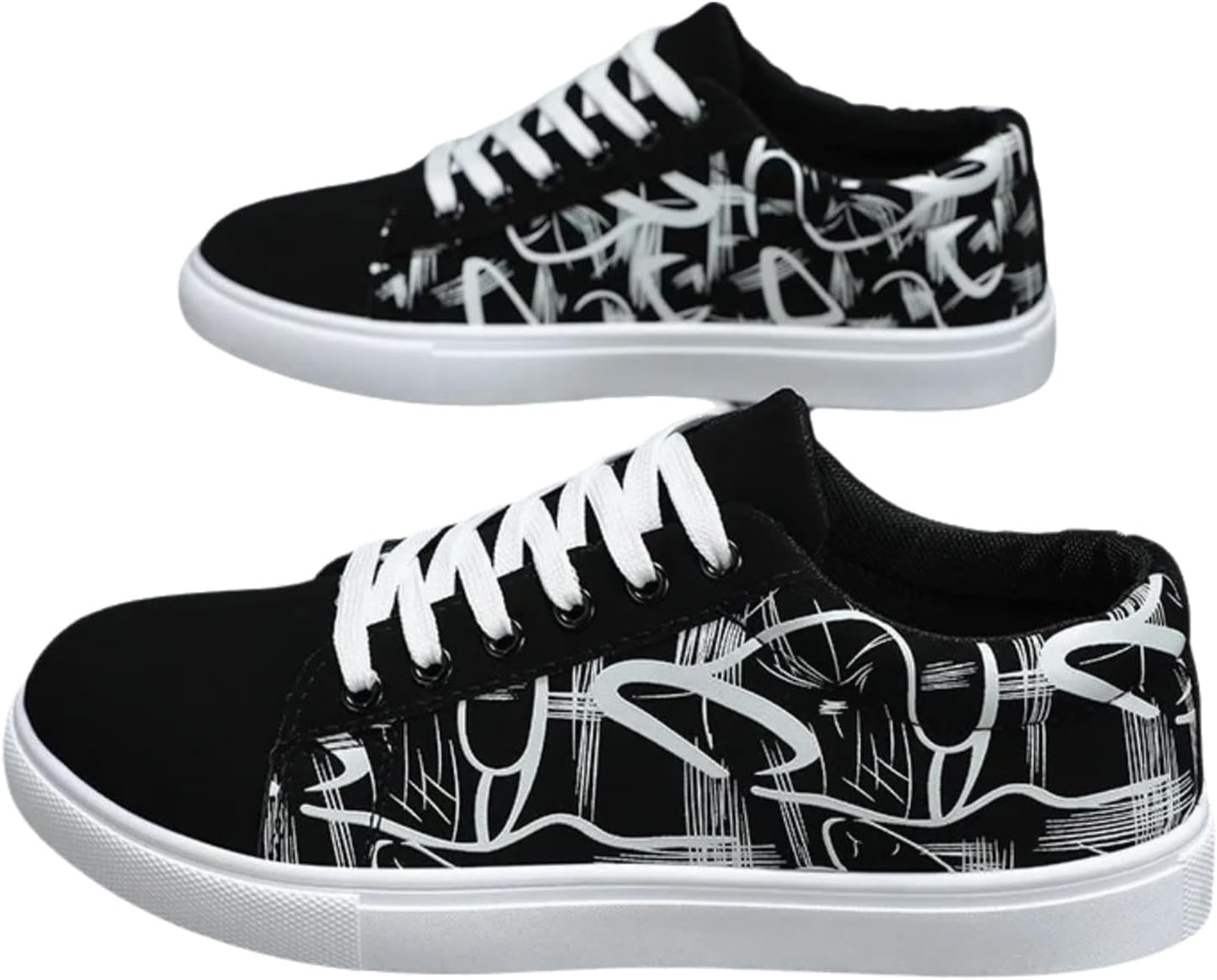 

Мужские кеды на платформе из холста, летние повседневные спортивные кроссовки для ходьбы и бега Generic, белый/черный