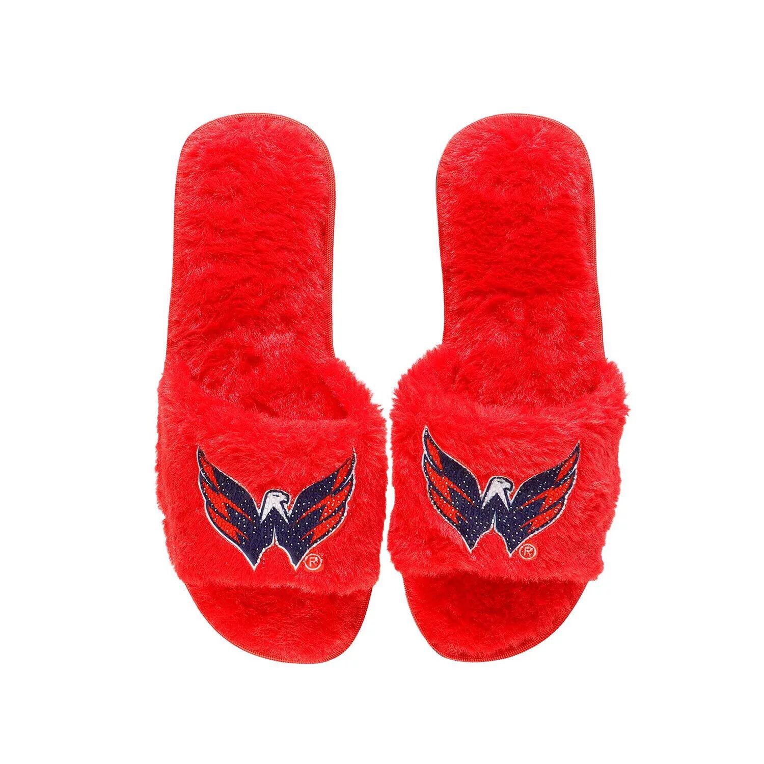 Женские нечеткие тапочки со стразами FOCO Red Washington Capitals — фото 4