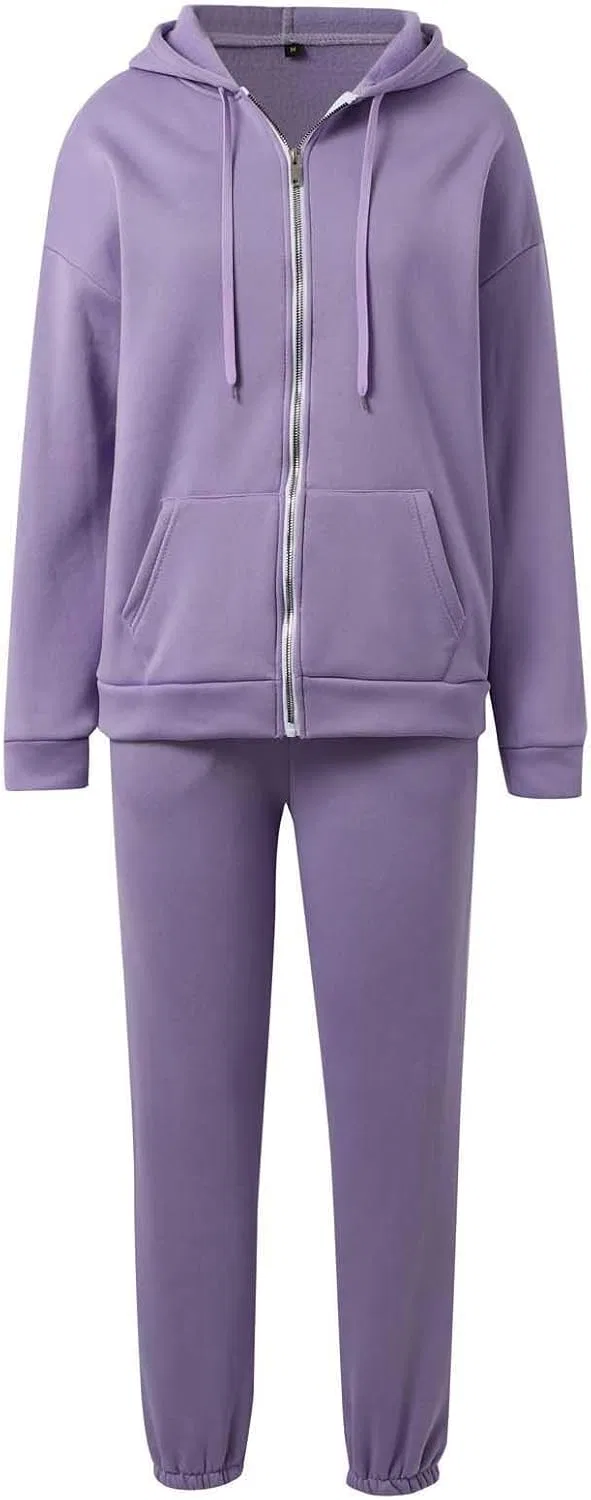 Спортивный костюм из флиса с капюшоном и молнией, Purple — фото 2