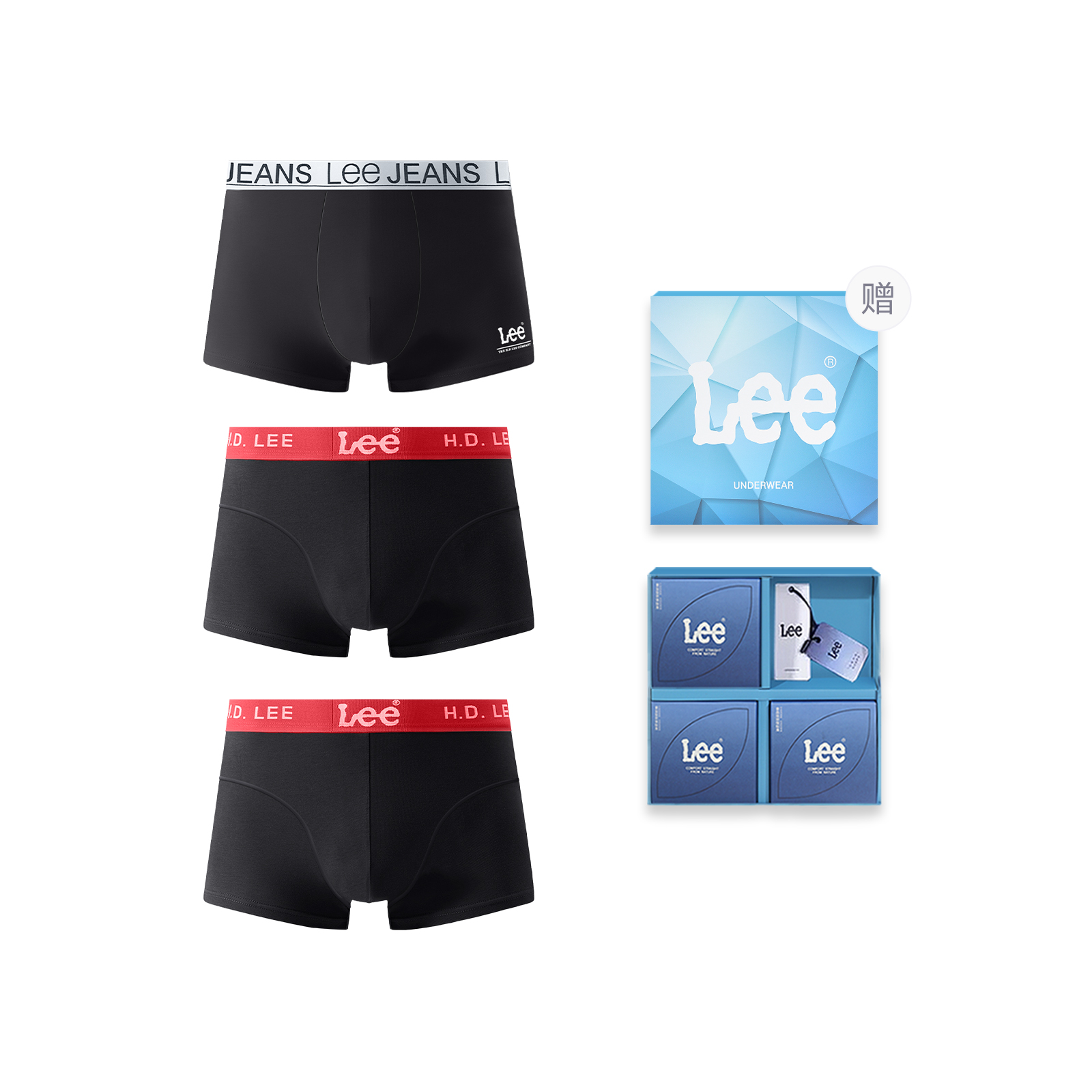 

Edge Color 3.0 трусы подарочные наборы мужские 3 шт Lee, черный