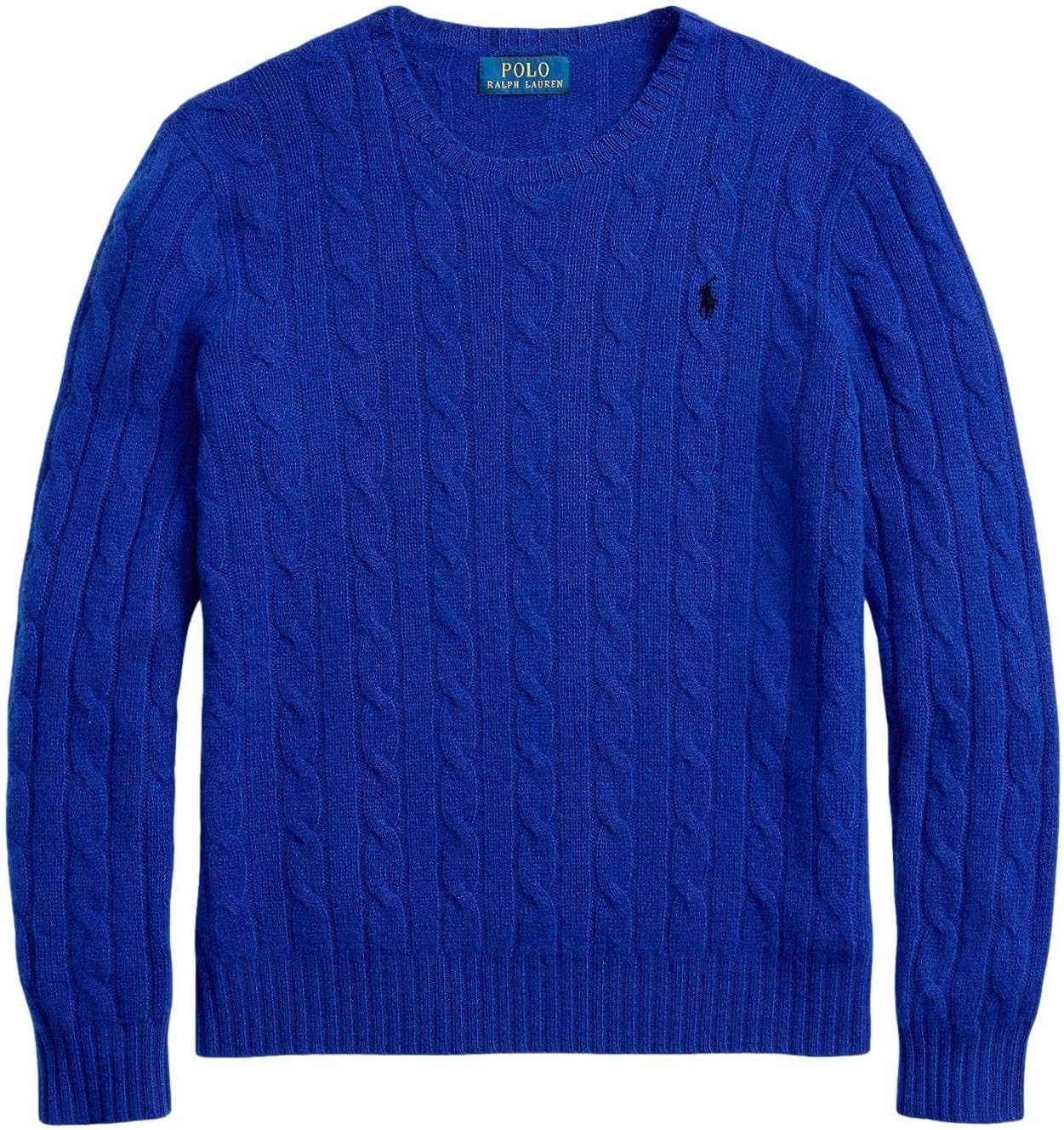 

Polo Ralph Lauren мужской свитер из хлопка с косой вязкой, (Winter 2023) Heritage Royal