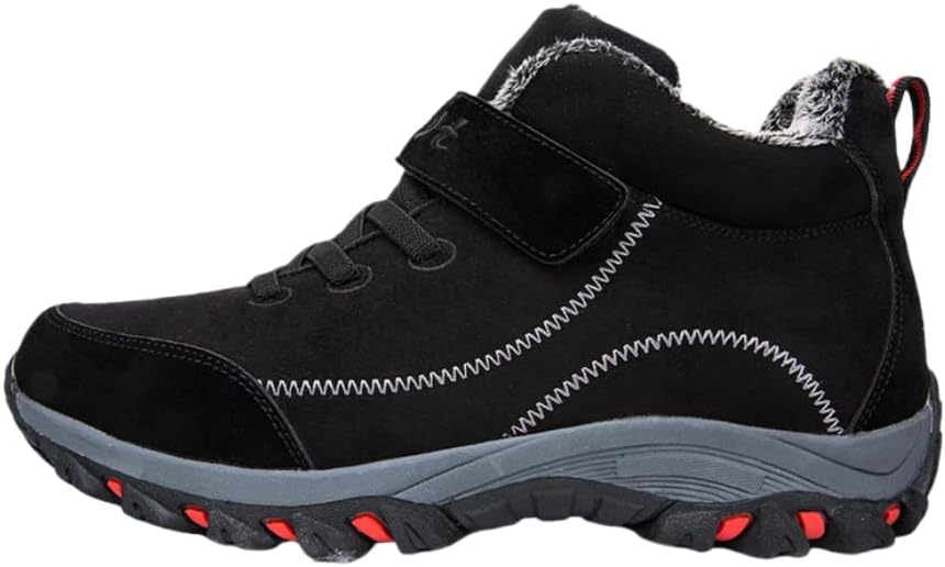 

Мужские зимние ботинки Hhhchpm, противоскользящие резиновые подошвы, застежка- короткие ботинки до щиколотки для походов на улице, обувь для льда и снега, зимние ботинки для мужчин, черный