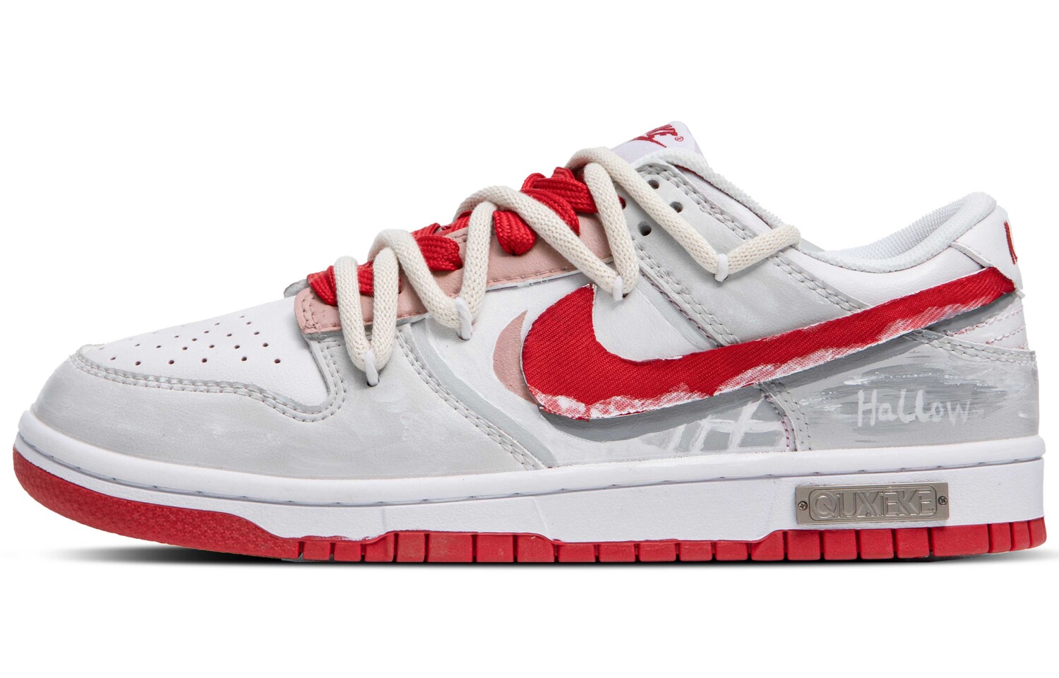 

Кроссовки Nike Dunk Skateboarding Shoes Men Low-top Grey/white/red, светло-серый
