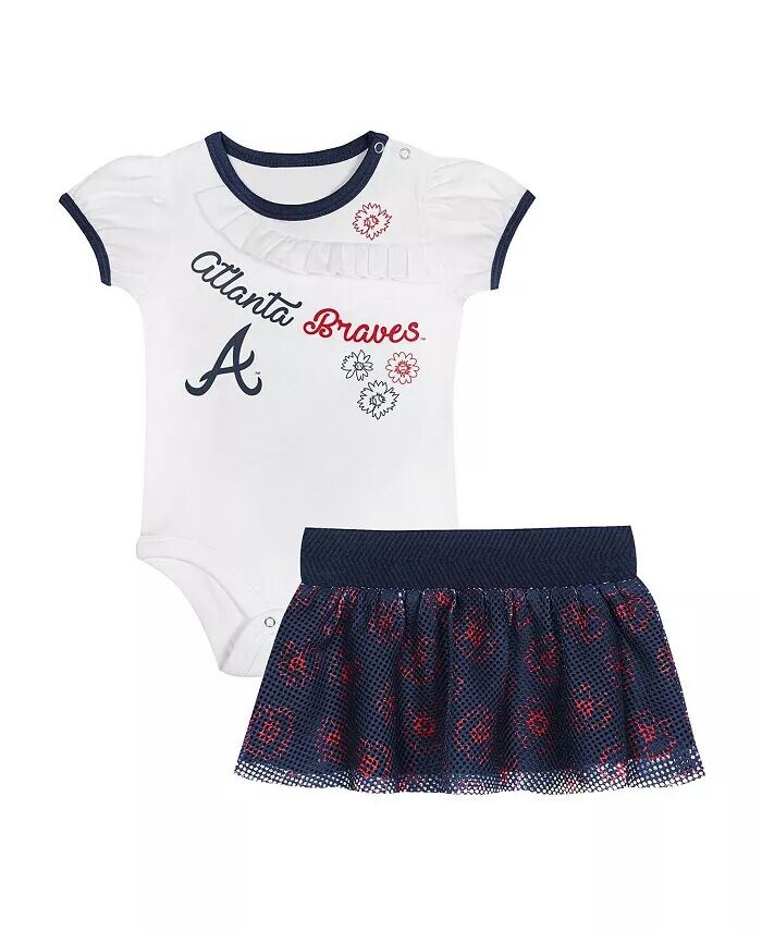 

Комплект с юбкой и боди Atlanta Braves Sweet для маленьких мальчиков и девочек Outerstuff, белый