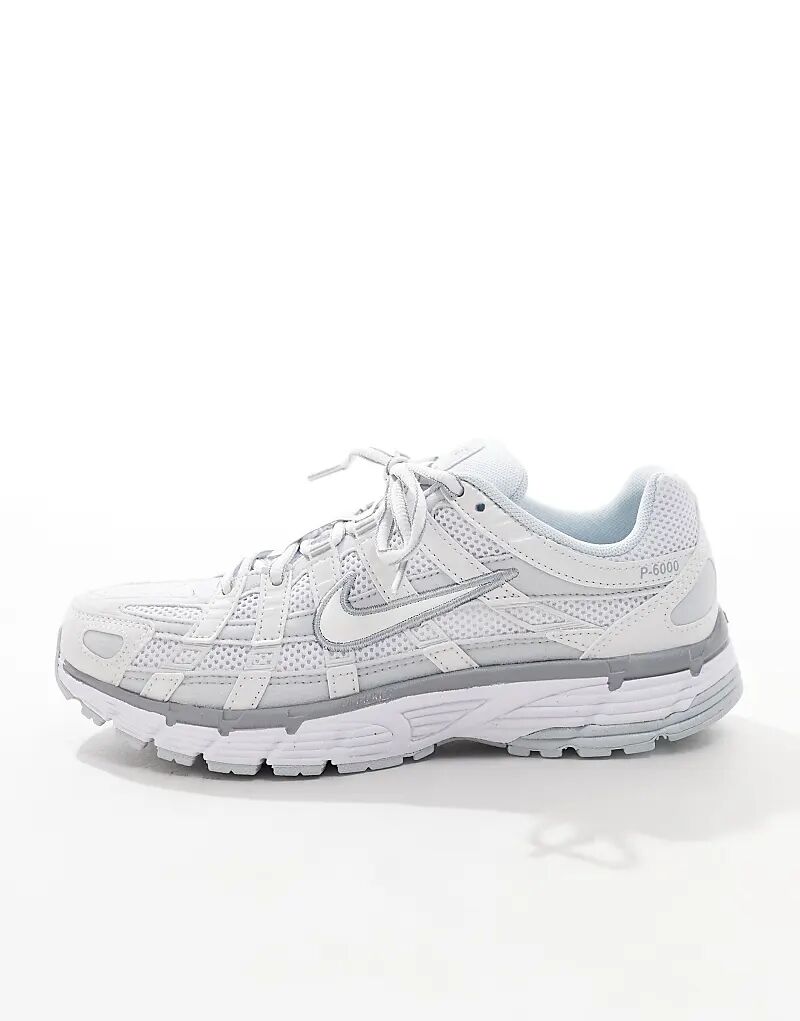 Кроссовки унисекс Nike P-6000 белого и серебристого цветов — фото 2