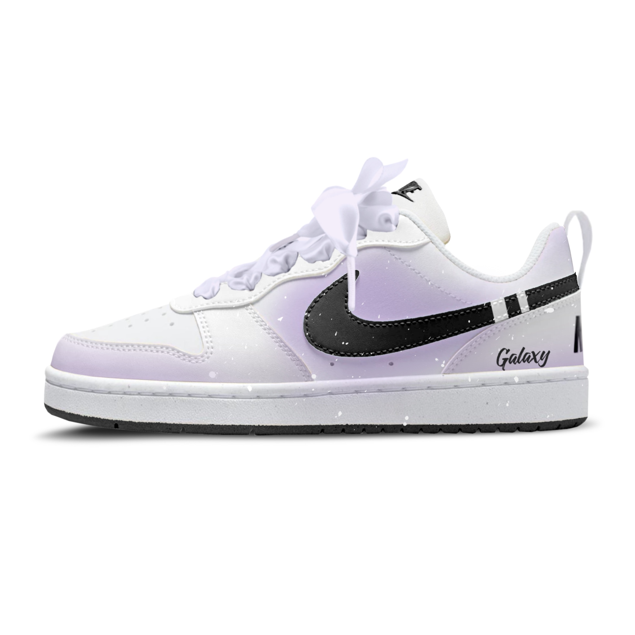 

Nike Кроссовки для скейтбординга Court Borough Low Top бело-фиолетовые подростковые
