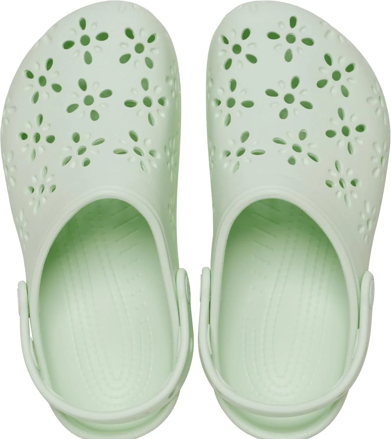 Классические сабо Crocs с цветочным принтом и вырезом, Jade Tint — фото 4