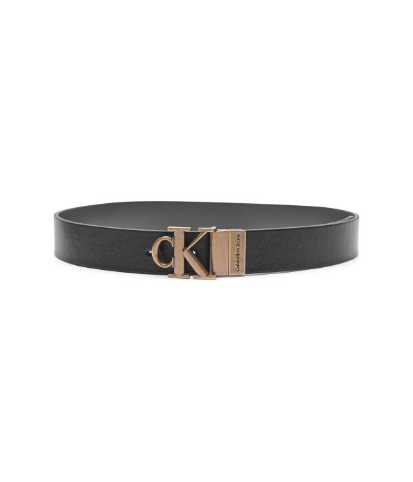 

Ремень женский Calvin Klein Jeans двухсторонний кожаный с монограммой, черный