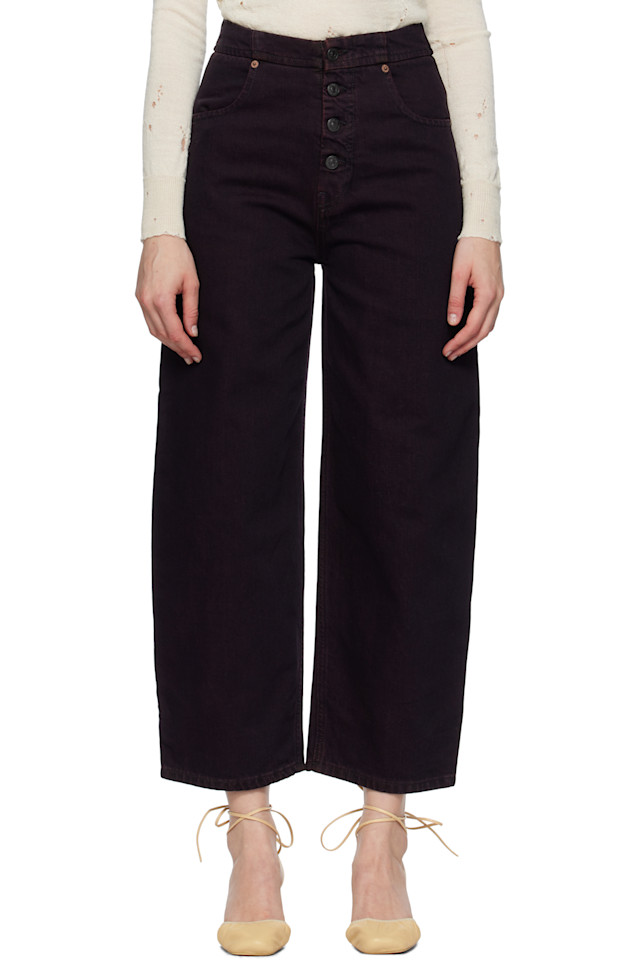 

Джинсы с бочкообразными штанинами Mm6 Maison Margiela, цвет bordeaux