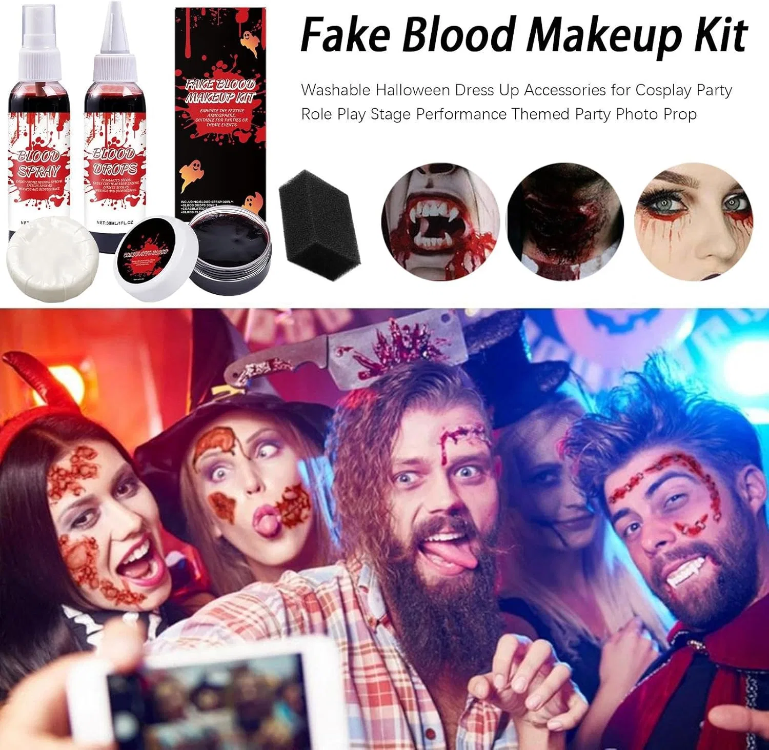 Набор для грима Искусственная кровь Halloween Fake Blood Kit — фото 3