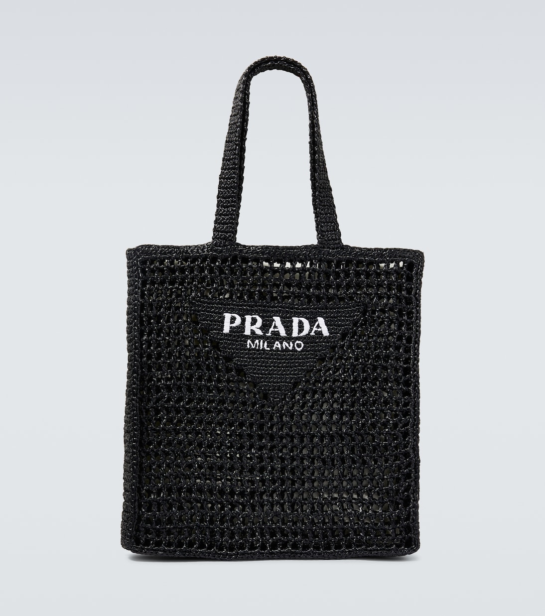 

Вязаная сумка-шоппер с логотипом Prada, черный