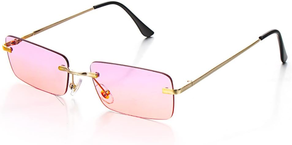 

1 шт. Винтажные прямоугольные солнцезащитные очки с градиентным переходом цвета, унисекс, модные солнцезащитные очки с защитой от УФ-излучения UV400 WNCKSQ, Style1-purple Pink