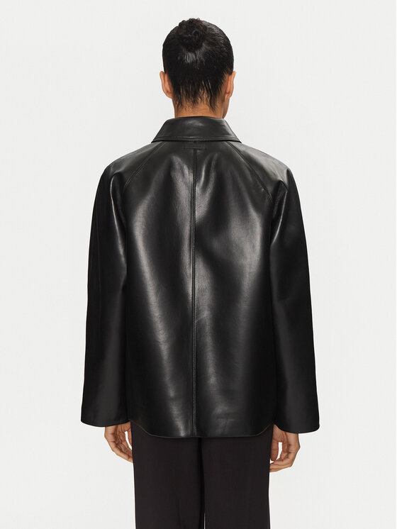 Свободный крой кожаная куртка K20K208337 Calvin Klein, черный — фото 3