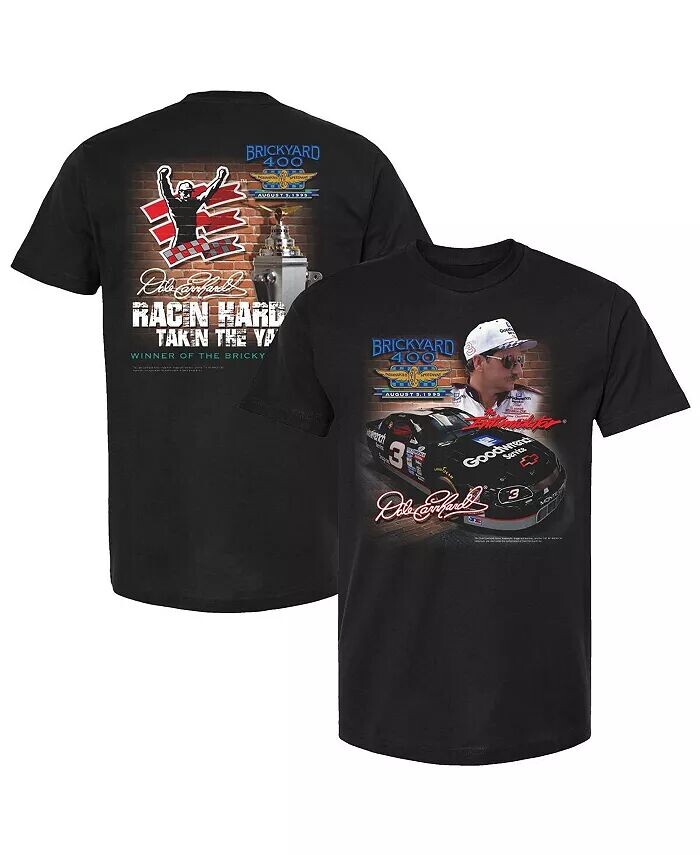 

Мужская черная футболка Dale Earnhardt 1995 Goodwrench Brickyard 400 Winner Checkered Flag Sports