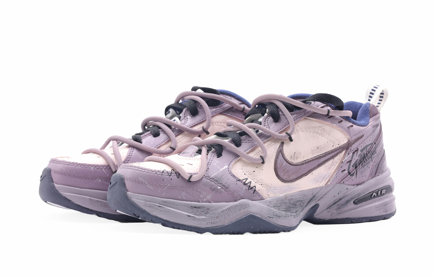 Nike Эйр Монарх 4 Сине-фиолетовые низкие массивные кроссовки унисекс, цвет Purple — фото 3