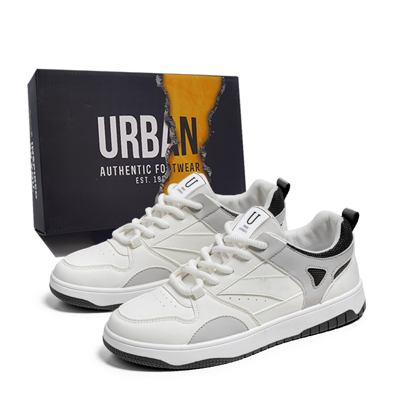 

Нескользящие износостойкие низкие мужские кроссовки URBAN AUTHENTIC, White Black