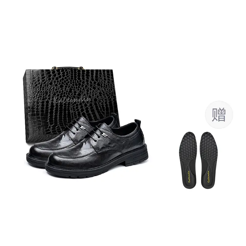 

Kaltendin Повседневные кожаные туфли мужские черные низкие с кожаной коробкой и стелькой, цвет Black Leather Box with Insole Included